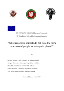 “Why transgenic animals do not raise the same reactions of people