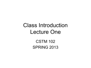 Lecture 1-Class Introduction - Washington State University