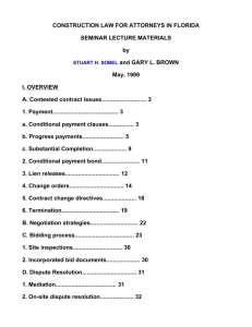 CONSTRUCTION LAW FOR ATTORNEYS IN FLORIDA SEMINAR