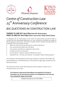Centre of Construction Law 25 Anniversary Conference