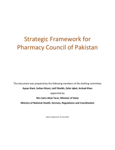 to View Strategic Framework for Pharmacy Council of Pakistan