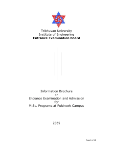 Tribhuvan University Institute of Engineering Entrance Examination