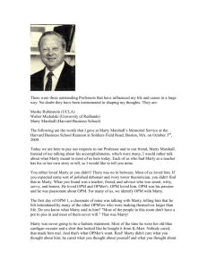 Tribute to Marty Marshall - Stevens First Principles Investment Advisors