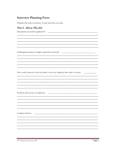 Interview Planning Form