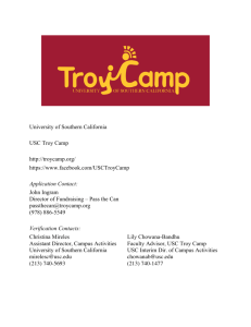 University of Southern California USC Troy Camp http://troycamp.org