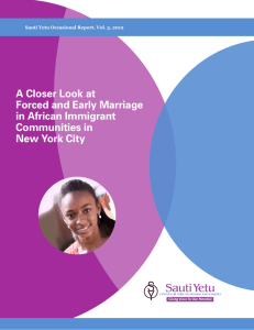 A Closer Look at Forced and Early Marriage in African Immigrant