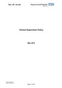 Clinical supervision policy - the Royal Cornwall Hospitals Trust