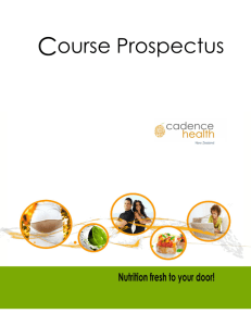 Course Prospectus - Cadence Health and Nutrition Courses