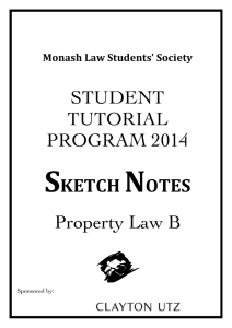 STUDENT TUTORIAL PROGRAM 2014 SKETCH NOTES Property