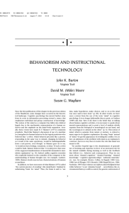 behaviorism and instructional technology