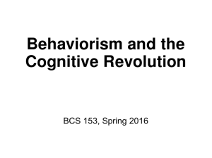 Behaviorism and the Cognitive Revolution