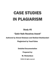 Study #5: Estes plagiarizes an article about Zakir