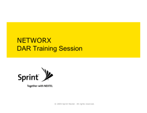 NETWORX DAR Training Session - Sprint