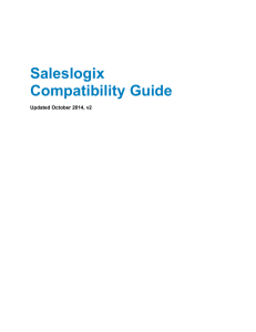 Saleslogix Compatibility Guide