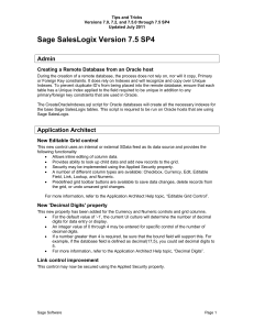 Sage SalesLogix Version 7.5 SP4