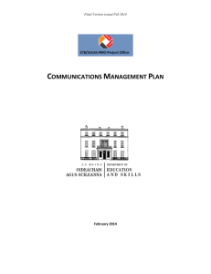 communications management plan - Department of Education and