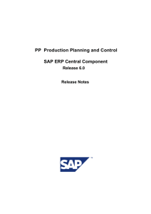 PP Production Planning and Control SAP ERP Central Component