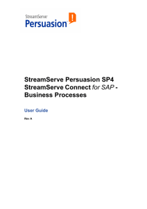 StreamServe Persuasion SP4 StreamServe Connect for SAP