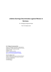 Lifetime Earnings Discrimination against Women in Germany