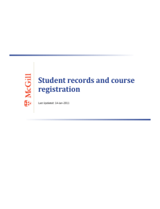 Student records and course registration