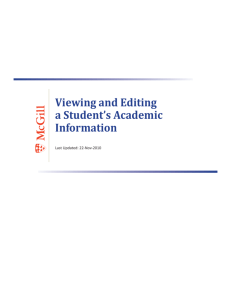 Viewing and Editing a Student's Academic Information