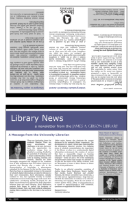 Library News - James A. Gibson Library