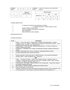 COURSE CODE E N G 1 5 4 COURSE TITLE CREATIVE WRITING