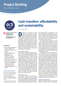 Cash transfers: affordability and sustainability