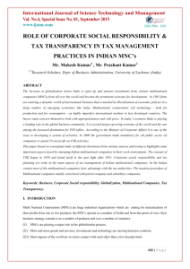 ROLE OF CORPORATE SOCIAL RESPONSIBILITY & TAX