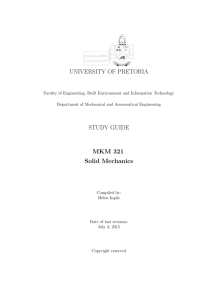 UNIVERSITY OF PRETORIA STUDY GUIDE MKM 321 Solid