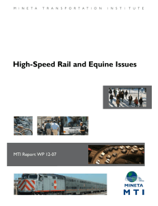 High-Speed Rail and Equine Issues