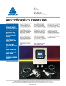 Sanitary Differential Level Transmitter (TDL)