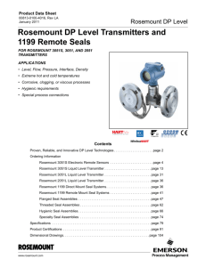 Rosemount DP Level Transmitters and 1199 Remote Seals