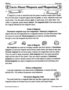 Facts About Magnets and Magnetism
