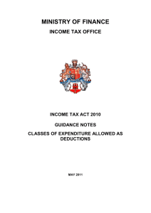 Classes of Expenditure allowed as Deductions