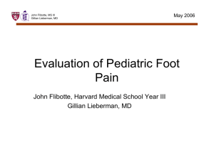 Evaluation of Pediatric Foot Pain