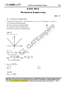 GATE 2012 Mechanical Engineering Set - C