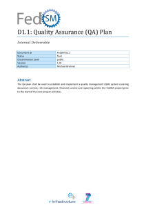 D1.1: Quality Assurance (QA) Plan
