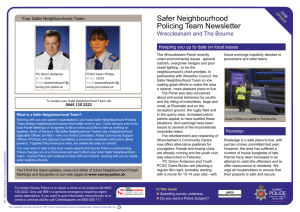 Safer Neighbourhood Policing Team Newsletter