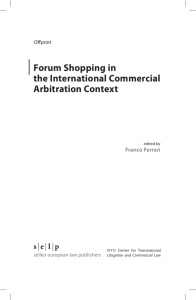 |Forum Shopping in the International Commercial Arbitration Context