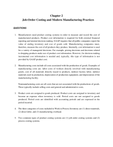 Chapter 2 Job-Order Costing and Modern Manufacturing Practices