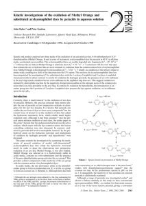 Kinetic investigations of the oxidation of Methyl Orange and