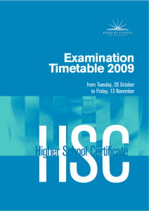 2009 HSC timetable - HSC Exam Countdown