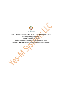 SAP - BASIS ADMINISTRATION