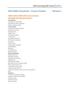 SAP HANA Consultant – Course Content