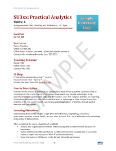 Practical Analytics Sample Syllabus 1H16