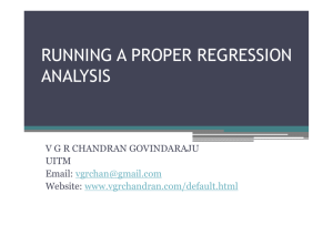 running a proper regression analysis