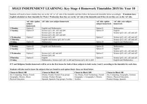 Independent Learning Key Stage 4 Homework Timetables – 2015 to
