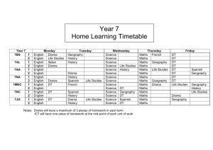 Year 7 Home Learning Timetable