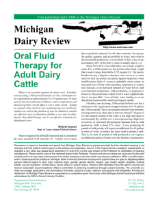 Oral Fluid Therapy for Adult Dairy Cattle